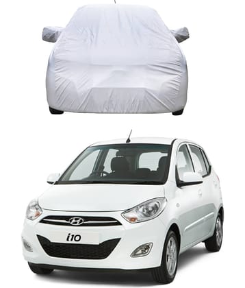 CARNEST Car Body Cover for Hyundai i10 [2011-2015] With Mirror Pocket ( Pack of 1 ) , Silver
