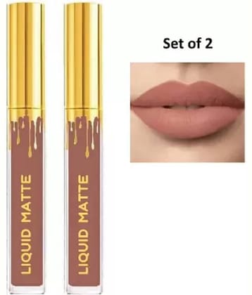 BLUSHIS Waterproof Nude Matte Lipstick (Pack of 2)