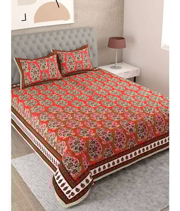 Uniqchoice Cotton King Bedsheet ( Orange )