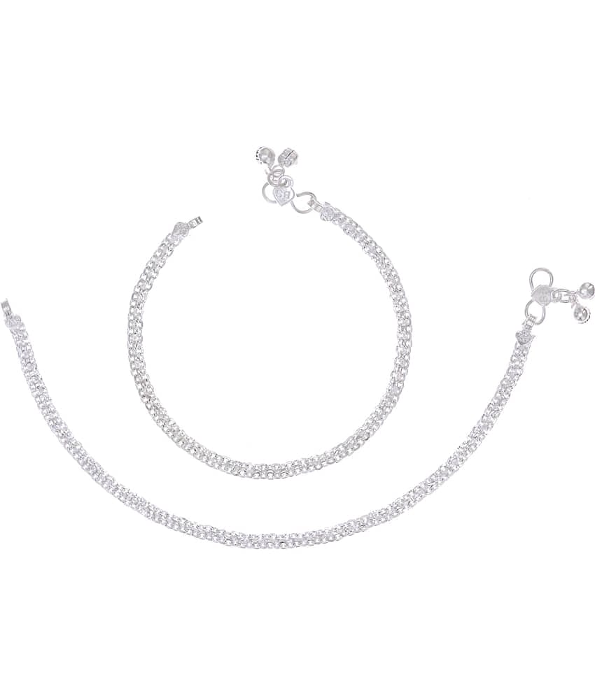 AanyaCentric - Silver Anklets ( Pack of 1 )
