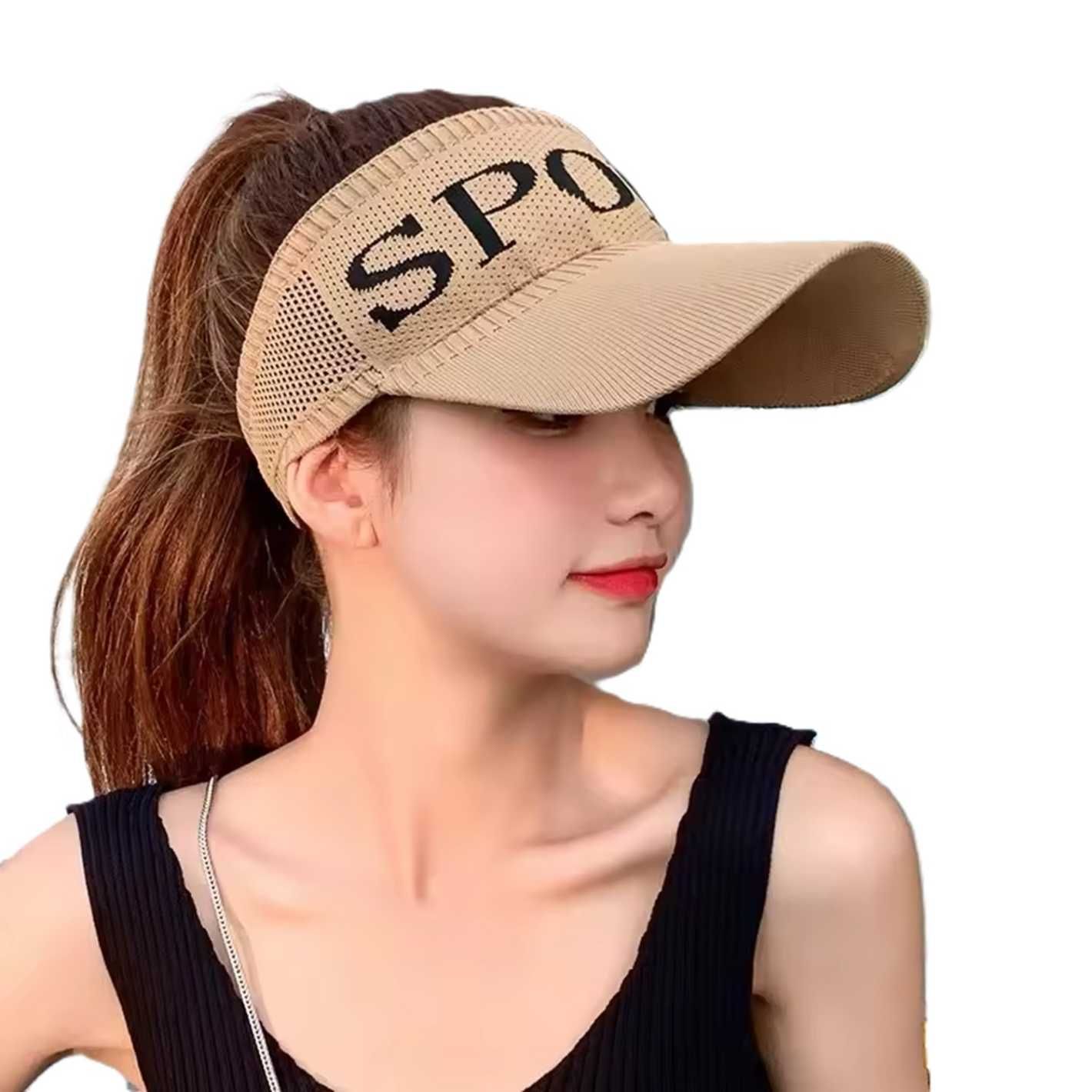 Tennis Golf Half Visor Hats And Caps For Men Beige Color