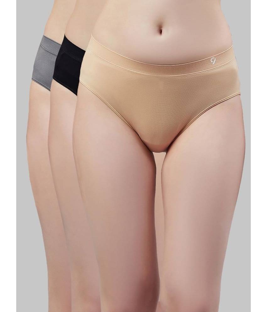 C9 Airwear Pack of 3 Nylon Solid Women's Hipster ( Multicolor )
