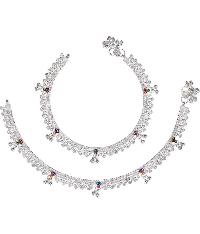 AanyaCentric - Silver Anklets ( Pack of 1 )