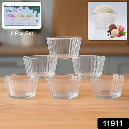 Premium Transparent Plastic Dessert Bowl Set – 6 Pieces | Assorted Colour