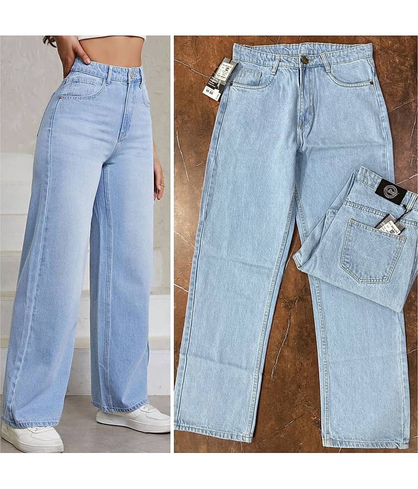 9x denims - Ice Blue Denim Regular Fit Women's Jeans ( Pack of 1 )