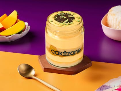 Mango Fruit Mini Jar Cake