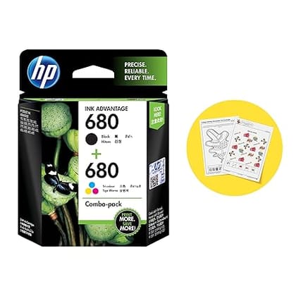 Hp Cartridge Ink 680 Color/Black Combo 2 pack