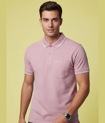 UNIBERRY Men Cotton Blend Regular Fit Solid Polo T Shirt ( Purple )