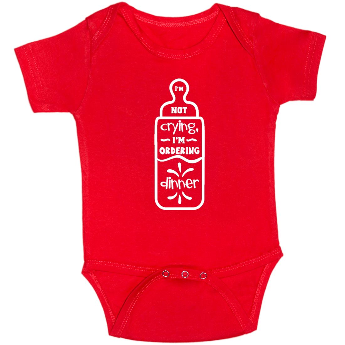 Red Im Not Crying Im Ordering Dinner Cotton Romper For 6 To 12 Months