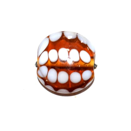 Handmade Fancy Lampwork Glass Beads For Jewelry Making Necklace , Earring and Bracelet (Flat Round) SFL-976-Per Packet 25 Pcs / 22X12 MM
