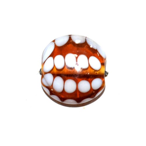Handmade Fancy Lampwork Glass Beads For Jewelry Making Necklace , Earring and Bracelet (Flat Round) SFL-976-Per Packet 25 Pcs / 22X12 MM