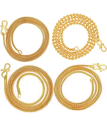 AanyaCentric Combo of 4 Gold Plated 22inches Long Fashion Chain