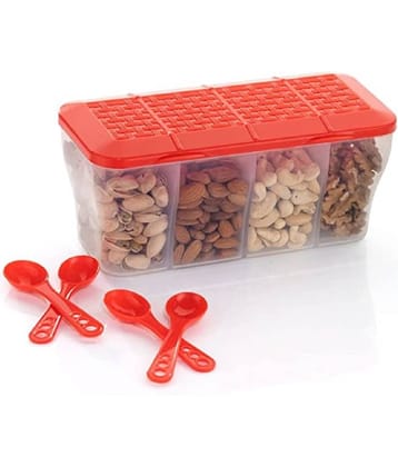 Analog Kitchenware Dal/Masala/Vegetable Plastic Red Pickle Container ( Set of 1 )