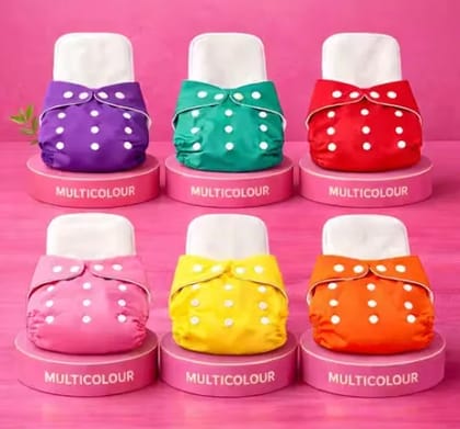 Pack of 6 with 6 Insert Waterproof Reusable Cloth Diapers