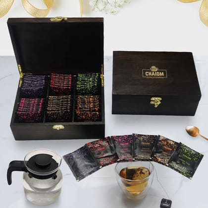 My Office Gift box | Wooden tea gift box | Assorted 60 tea bags