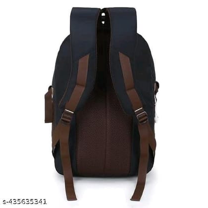 Black and Brown Polyester Casual Backpack