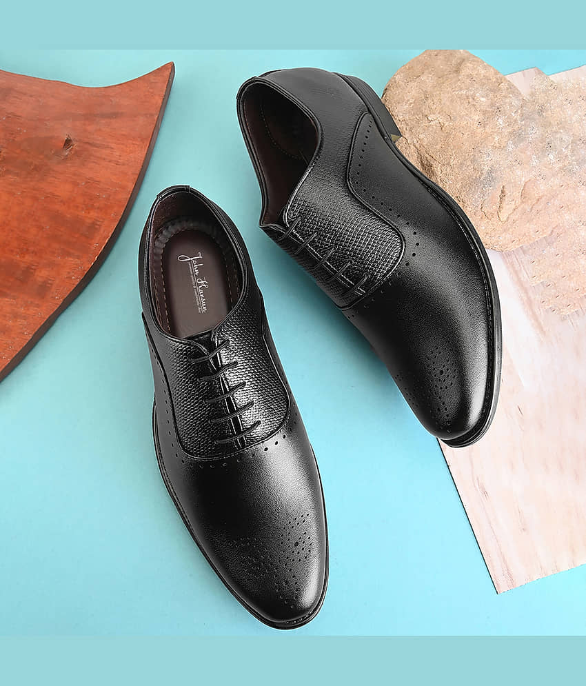 John Karsun Black Men's Brogue Formal Shoes