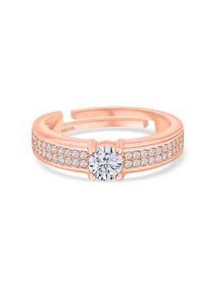 1 Carat Love Engagement Adjustable Rose Gold Solitaire Ring-Adjustable