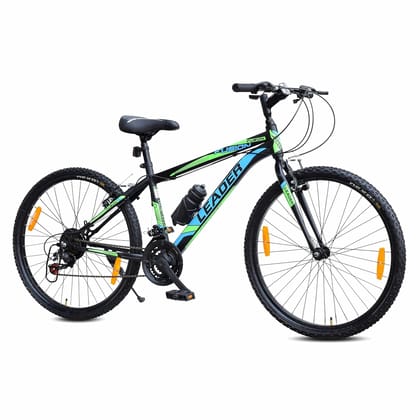 Leader Fusion 26T Multi Speed (21 Speed) Grear Cycle With Rigid Fork And Power Brake 26 T Hybrid Cycle/City Bike (21 Gear, Black) Leader Fusion 26T Multi Speed (21 Speed) Grear Cycle With Rigid Fork And Power Brake 26 T Hybrid Cycle/City Bike (21 Gear, Black)