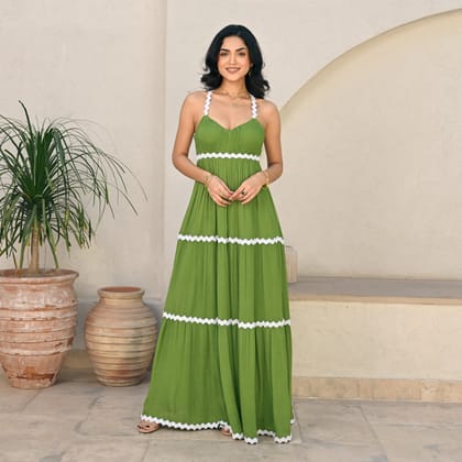 Sage Mist Long Dress-XS