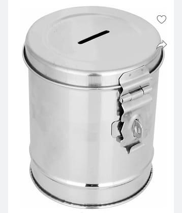 Fitgo Stainless Steel Silver Piggy Bank ( Pack of 1 )
