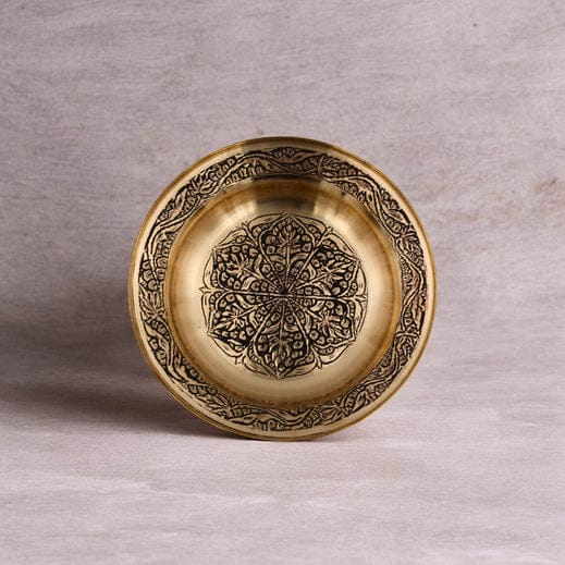 Kashmiri  Copperware Plate with Hand Engraved Design