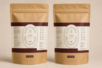 Favours Organics Sattu Powder | Roasted Chana Sattu Drink Mix | High Protein & High Fibre | Natural Summer Coolant | Plant-Based Nutrition | No Added Sugar & Preservatives | 500g Pack of 2