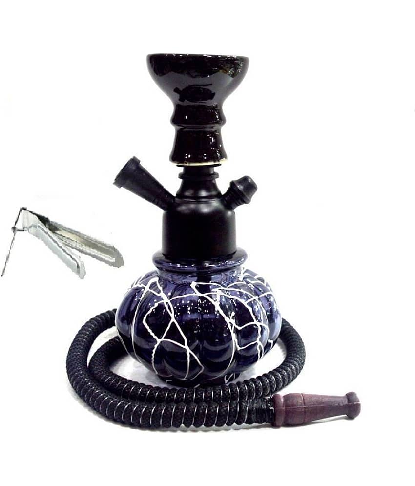 Arsalan Black 20 cm Glass Table Hookah - Pack of 1