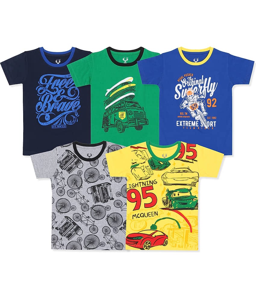 E1K Pack of 3 Boys Cotton T-Shirt ( Multicolor )