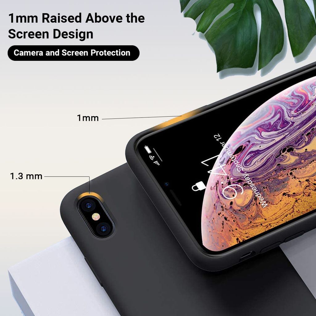 LIRAMARK Liquid Silicone Soft Back Cover Case for Apple iPhone X/XS