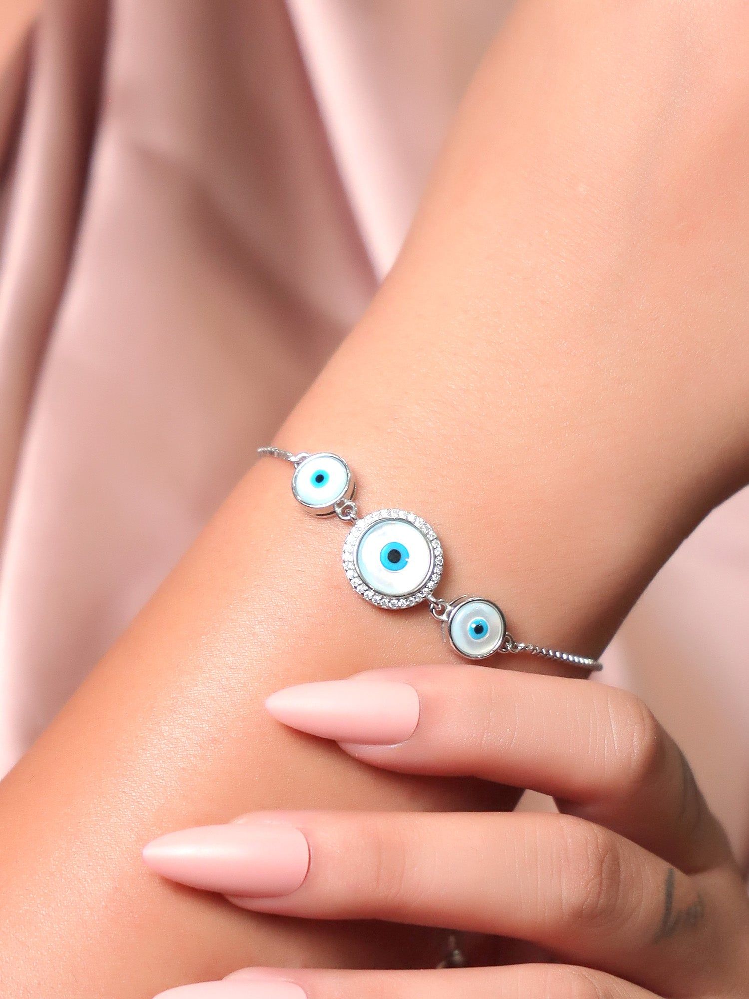 Triple Evil Eye Protection Bracelet | 925 Pure Silver-925 Pure Silver