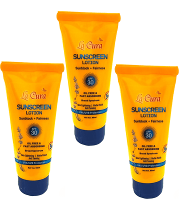La Cura SPF 30 Sunscreen Lotion For All Skin Type ( Pack of 3 )