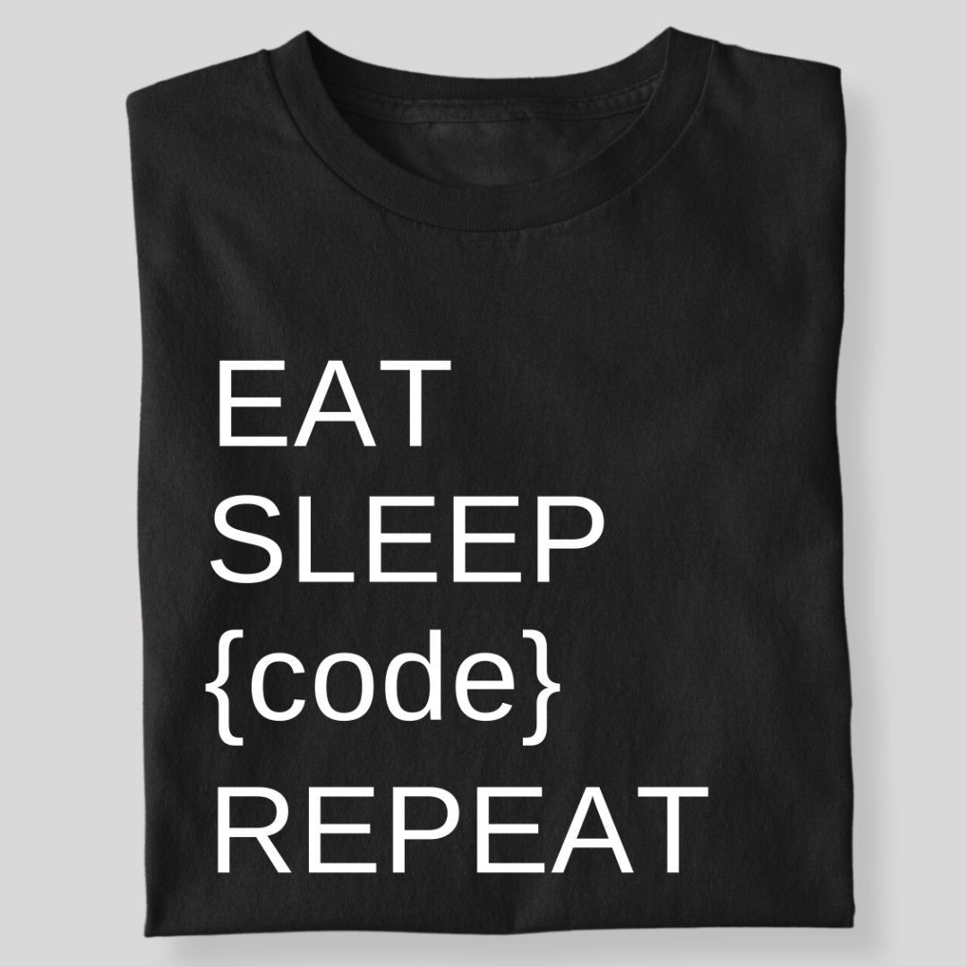 EAT SLEEP CODE REPEAT-Black / S