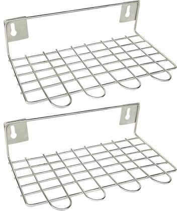JISUN - Silver Stainless Steel Storage Racks ( Pack of 2 )