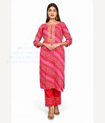 AMIRA'S INDIAN ETHNICWEAR - Pink Rayon Women's Stitched Salwar Suit ( )