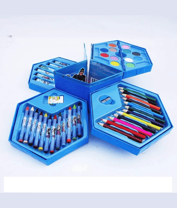 46 Pieces Art Set Color Kit with Color Pencil, Crayons, Water Color, Sketch Pens (Color and Design May Change)