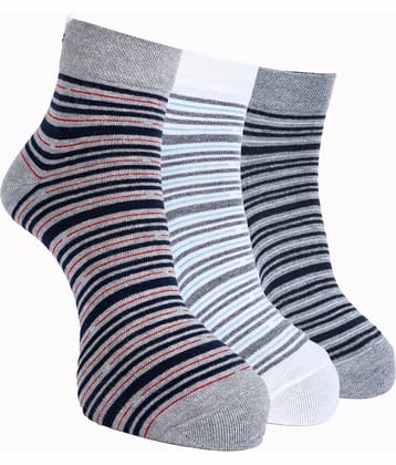 Force NXT Cotton Blend Men's Striped Multicolor Ankle Length Socks ( Pack of 3 )