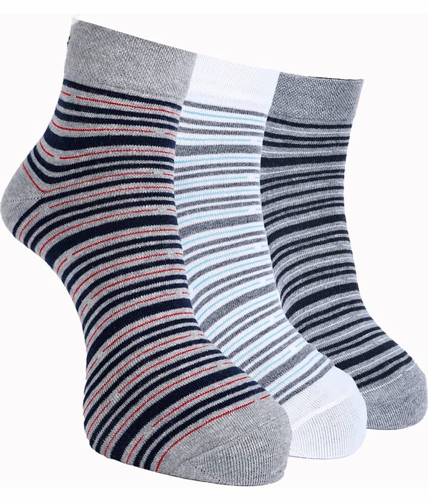 Force NXT Cotton Blend Men's Striped Multicolor Ankle Length Socks ( Pack of 3 )