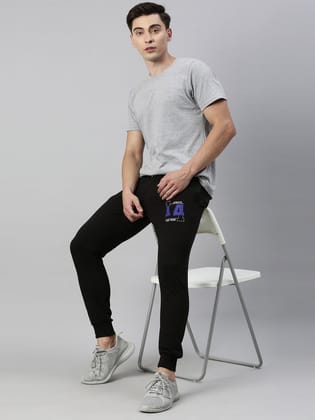 Black Solid Joggers-S