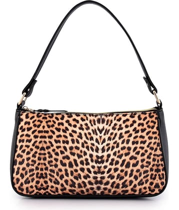 Lychee Bags Handheld Canvas Set of 1 ( Brown )