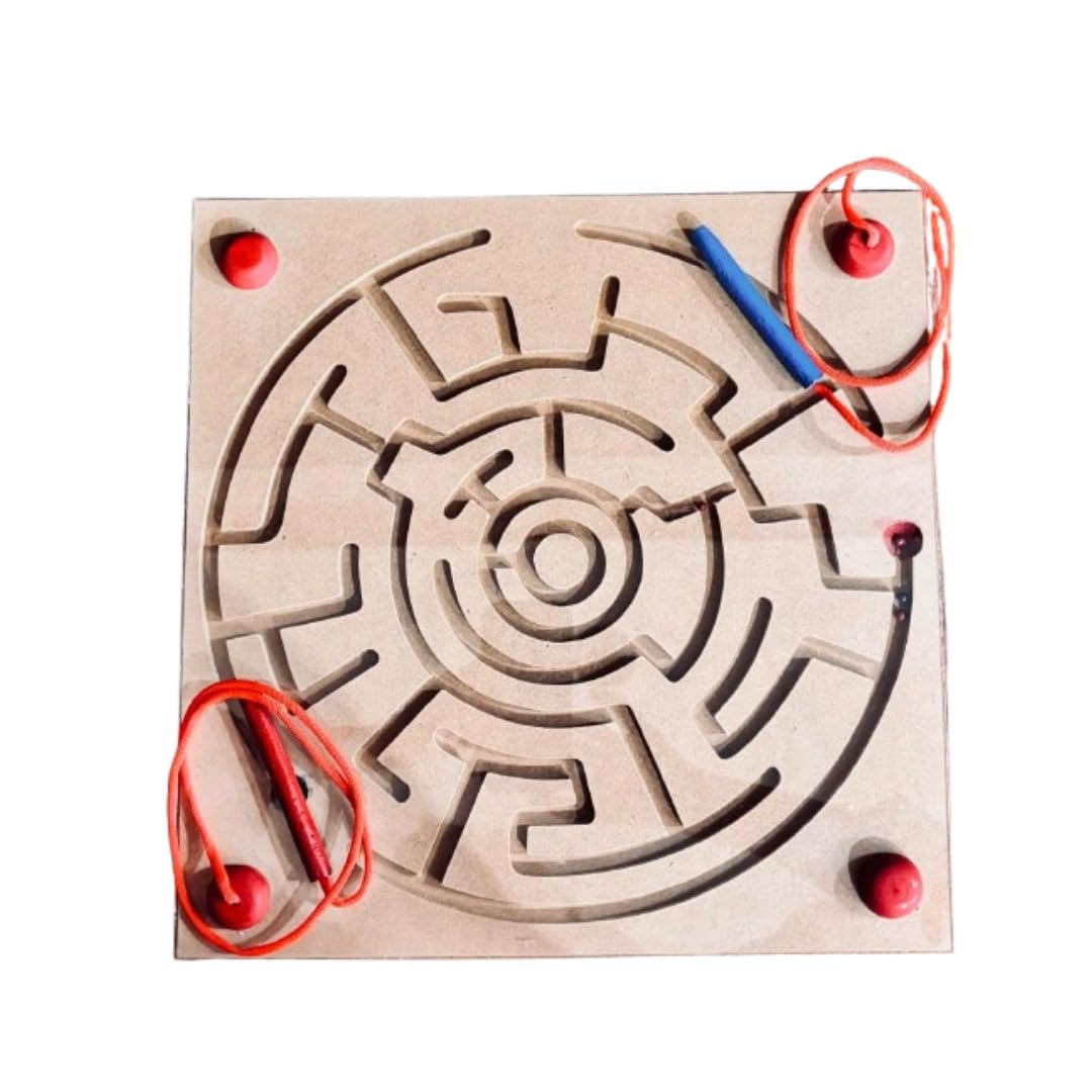 Zuvoy Magnetic Maze - Wooden Montessori Puzzle Game for Kids | Magnetic Pen Maze for Logical Thinking, Hand-Eye Coordination & Fine Motor Skills | Educational Toy for Ages 3+