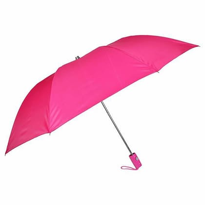 Fendo Laura 2 FOLD AUTO Open 24.5 Inch Sun And RainProof Regural Umbrella For Men And Women(Rani Pink/Silver)