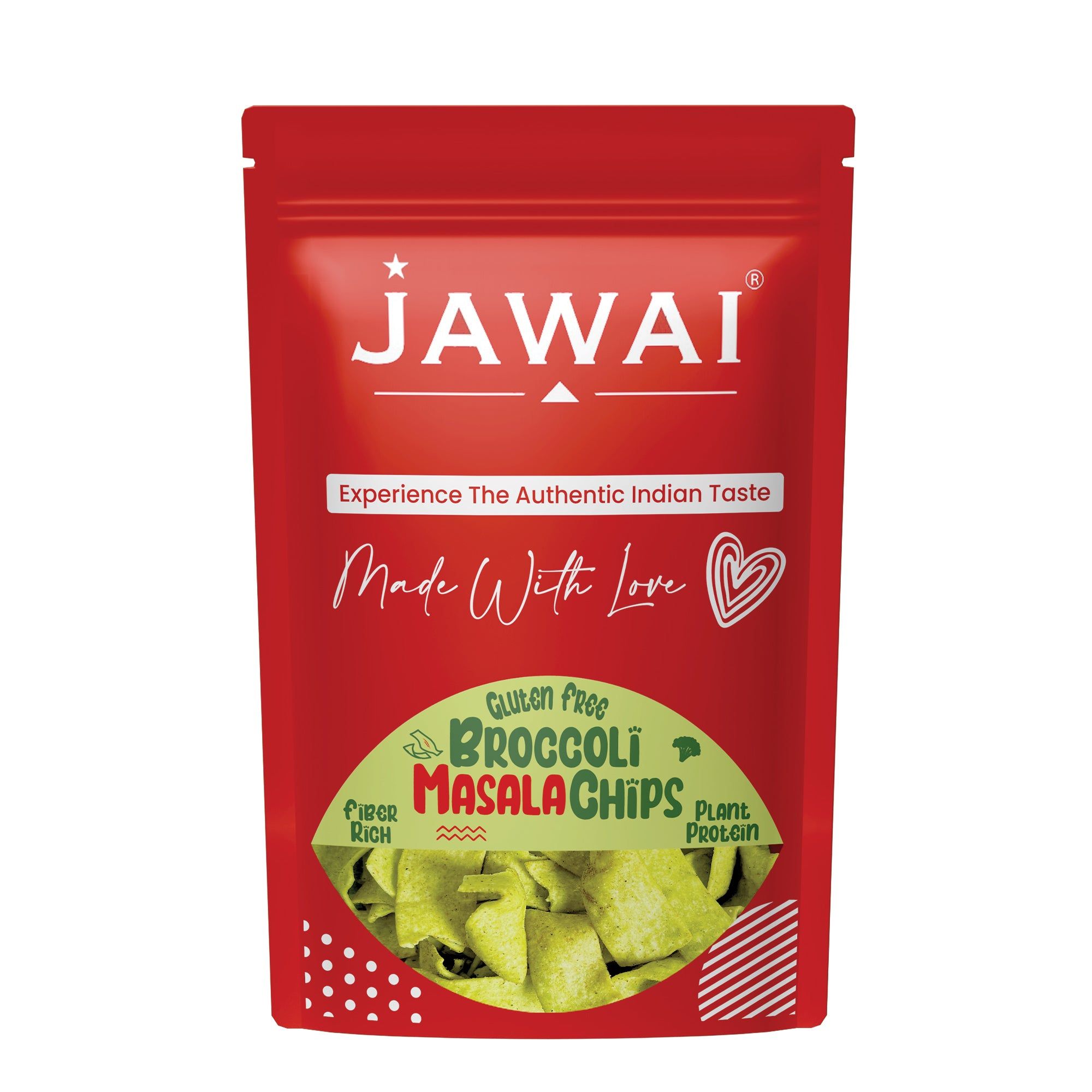 Broccoli Masala Chips - Super Snack - Plant Protein Snacks- Fiber Rich - Gluten-Free Chips-70 gms