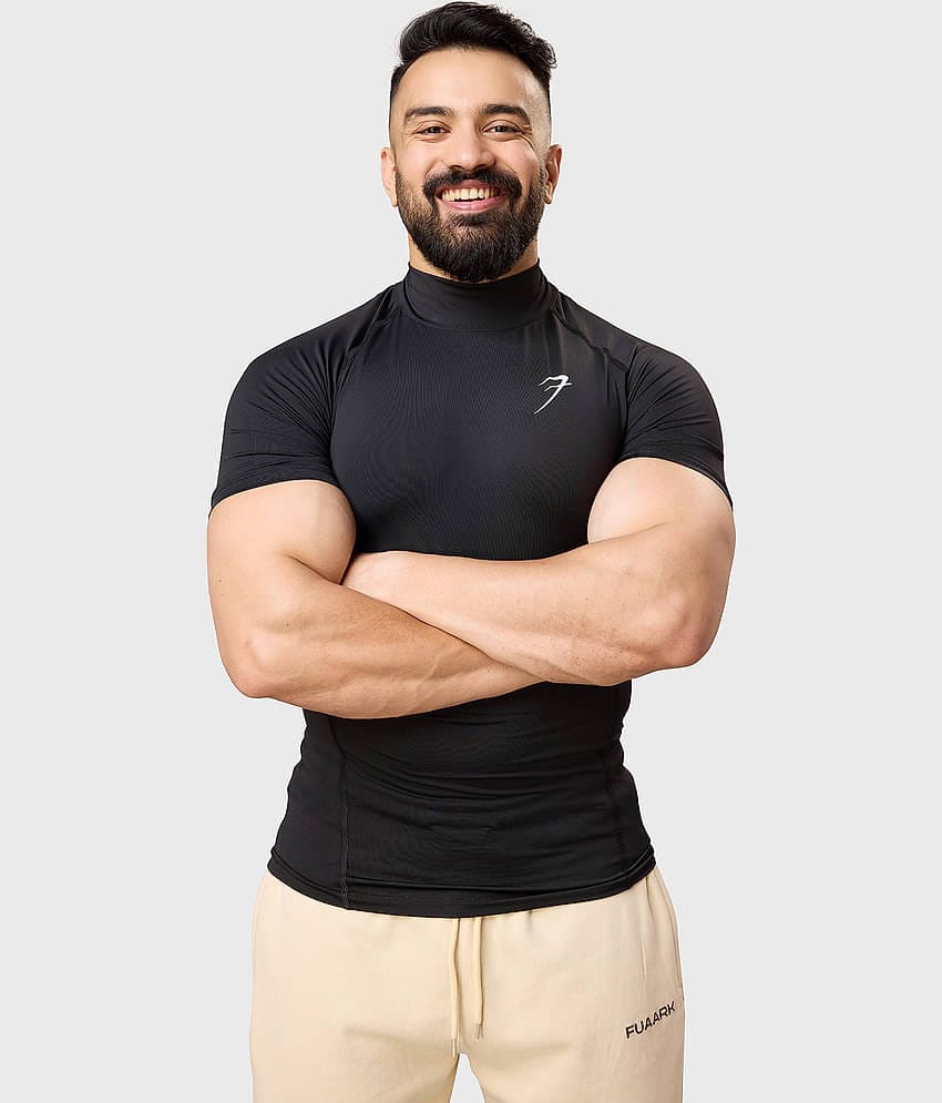 Fuaark Black Polyester Slim Fit Men's Compression T-Shirt ( Pack of 1 )