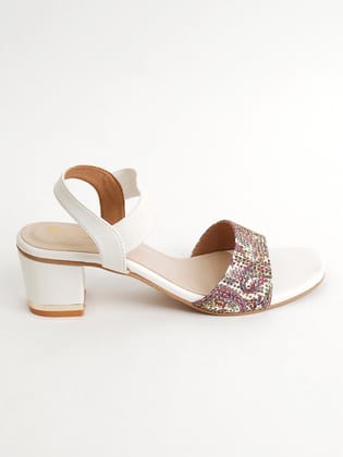 Delco GlowStride Block Heels-36 / White