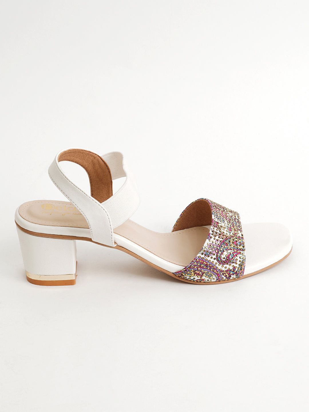 Delco GlowStride Block Heels-36 / White