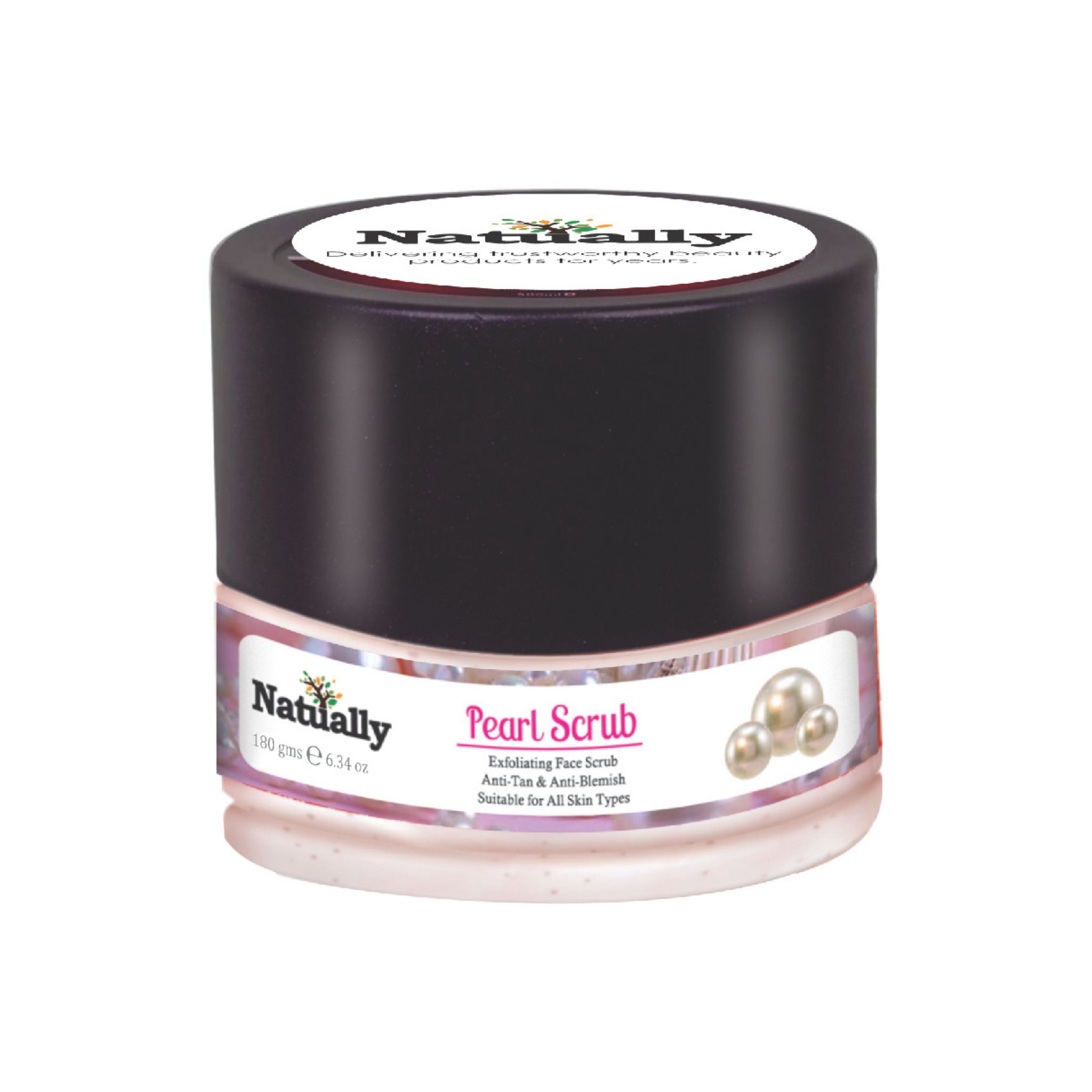 Natually Pearl Scrub |Exfoliating Face Scrub Anti-tan & Anti Blemish | 180g