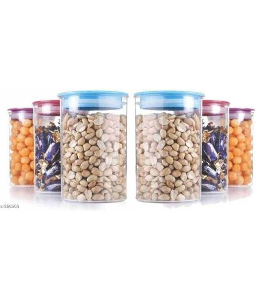 Analog Kitchenware Dal/Pulse/Grocery Polyproplene Multicolor Food Container ( Set of 6 )