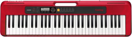 Casio CT-S200 Casiotone 61-Key Portable Keyboard with Piano tones, Red-Keyboard / White