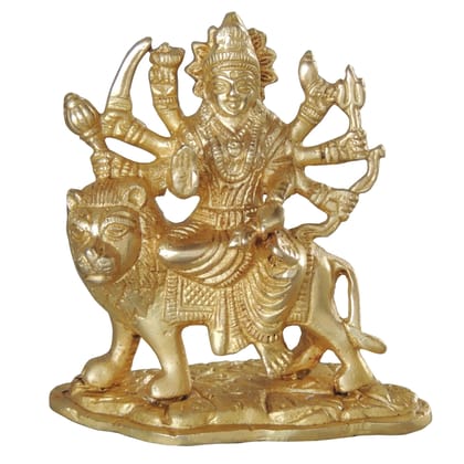 Brass Durga Ji God Idol Statue – Maa Durga Brass Murti for Home Mandir, Height : 4 Inch (BSMAS1028 B)
